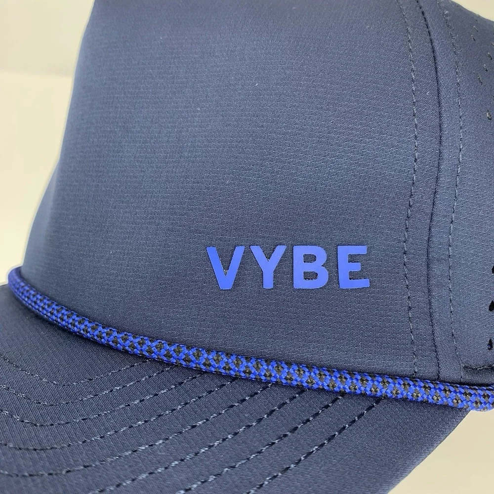 VYBE Hat Blue Mesh Rope Adjustable Performance Snapback Baseball Cap - Picture 3 of 16